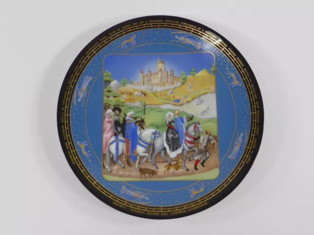 Plato de colección Henri d ́Arceau & Fils Limoges Jean Dutheil libro de horas agosto (108)