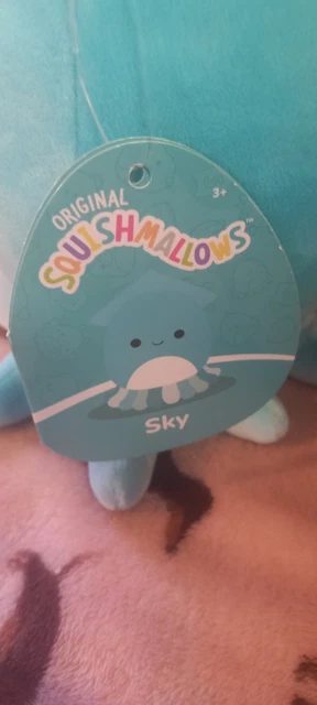 SQUISHMALLOWS SKY SQUID 8 inch Blue & White Plush Soft Toy Medium ...