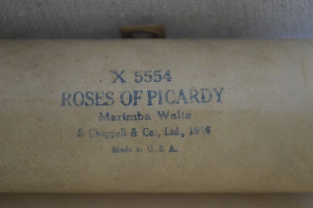 Imperial Song Record Piano Player Roll x554 Roses Of Picardy Marimba Waltz 1916