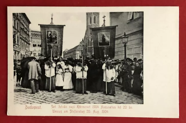 AK BUDAPEST in Ungarn um 1904 Umzug am Stefanstag Priester Pfarrer ( 74875