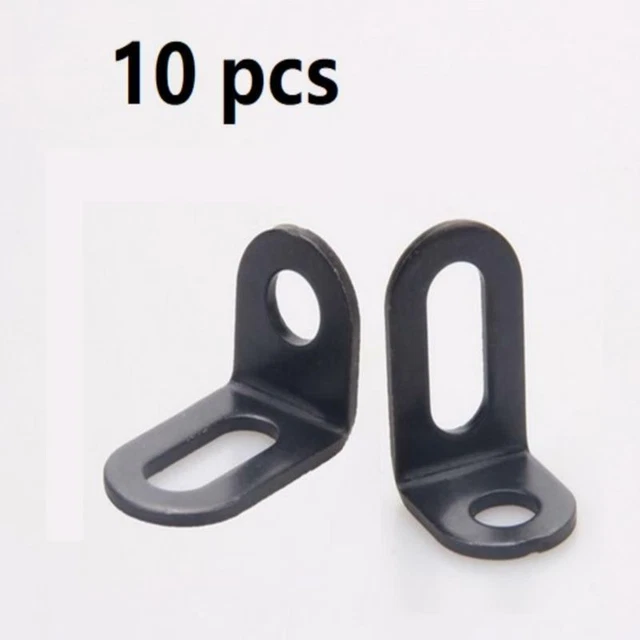 10pcs Metal Corner Braces Brackets Right Angle L Shape Brace Bracket Black CW