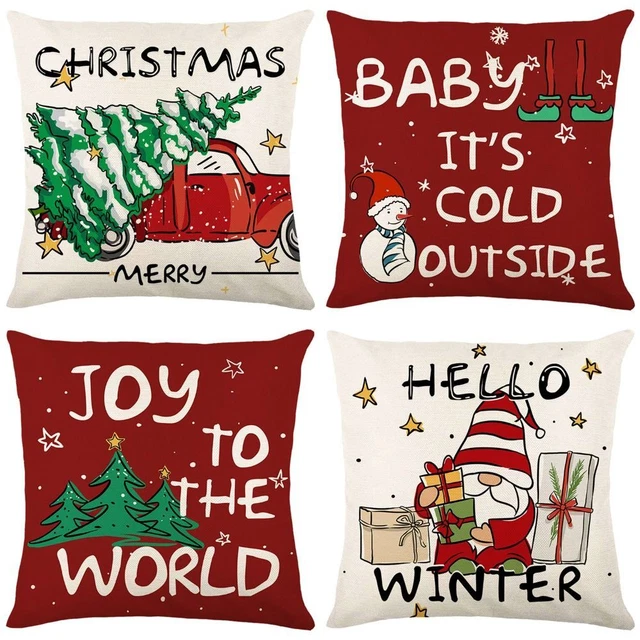Sofá sofá sofá fundas cojines fiesta cojines de Navidad fundas