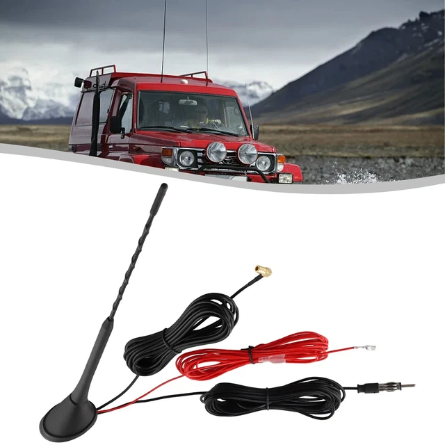 Antenna Tetto Universale Per Renault Clio, Megane, Kangoo, Laguna, Scenic, Espace, Master - Asta 44 Cm, Cavo 2m, Inclinabile