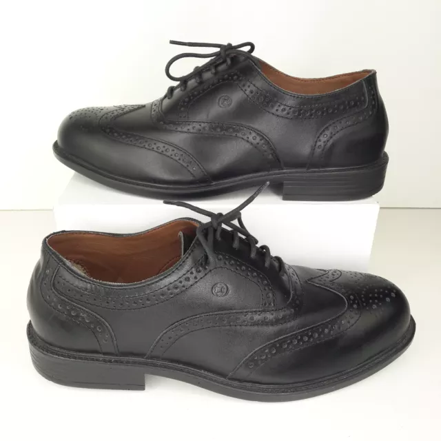 Zapatos Jallatte para hombre Reino Unido 10 EUR 44 seguridad para adultos cuero negro punta de acero brogues