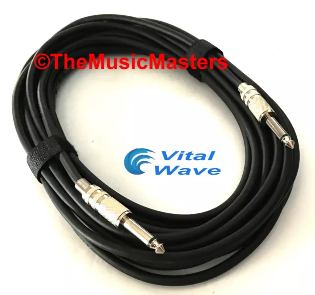 20ft 1/4" Instrument Guitar Bass Amp Keyboard Audio Patch Cable Cord Wire VWLTW