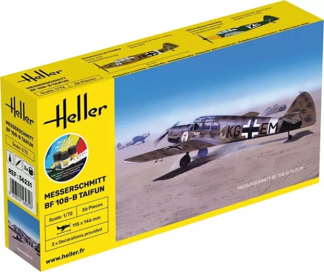 Heller 56231 - 1:72 STARTER KIT Messerschmitt Bf 108 B Taifun - Neu