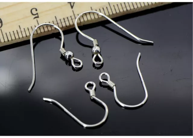 Genuine 925 Sterling Silver Hooks Hypoallergenic Ear Wires DIY Earrings Jewelry