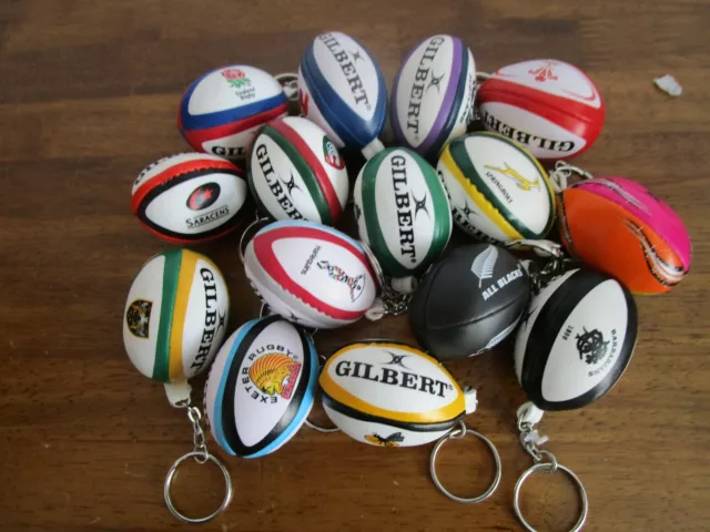 Gilbert Rugby Ball Sponge Keyring England New Zealand Wales South Africa++