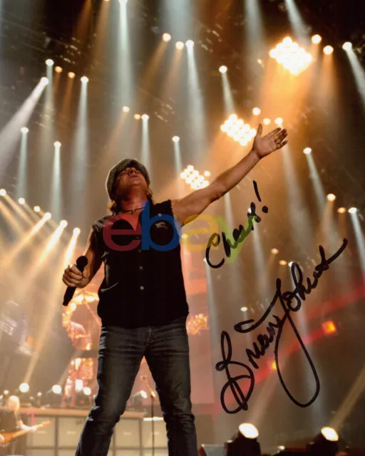 BRIAN JOHNSON ACDC SIGNED 8X10 PHOTO reprint