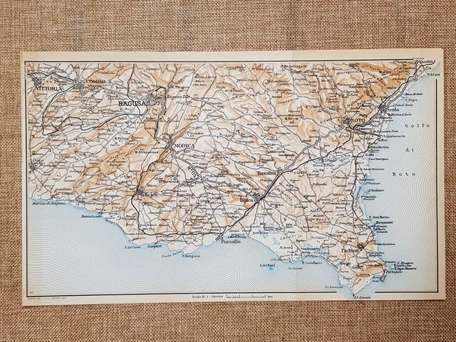 CARTA O CARTINA del 1953 Golfo di Noto Ragusa Pozzallo Porto Palo