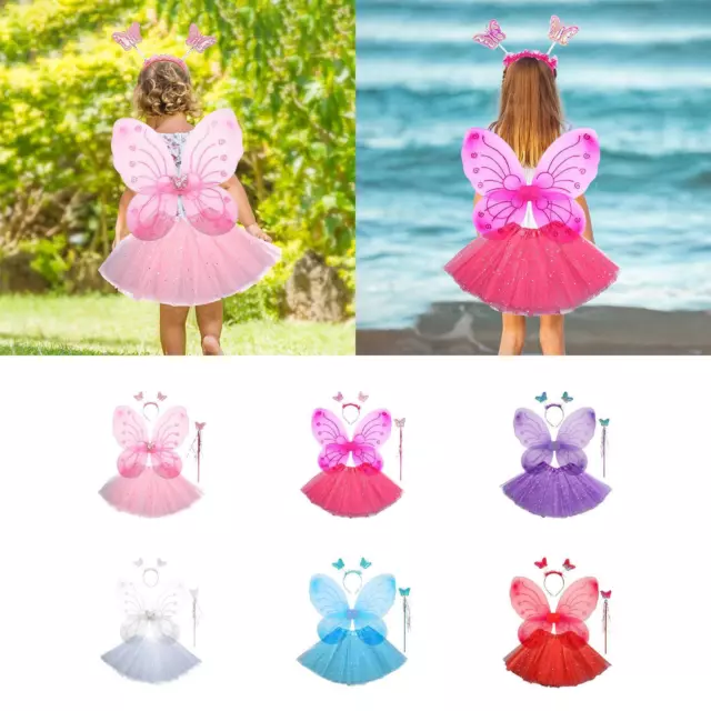 Fairy Costume for Girls Outfit Tutu Staff Kids Butterfly Costume for Festival