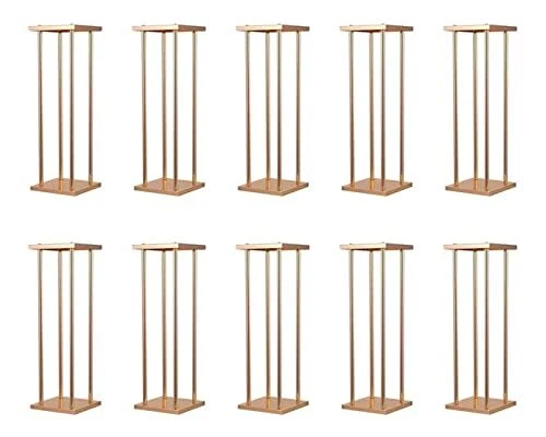 10 Pcs Wedding Flower Stand Metal Vase Stand with Plates Gold Floor Metal