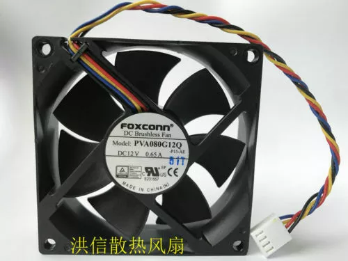 NEW 1 PCS FOXCONN PVA080G12Q Fan DC 12V 0.65A 4 Pin 80*80*25mm