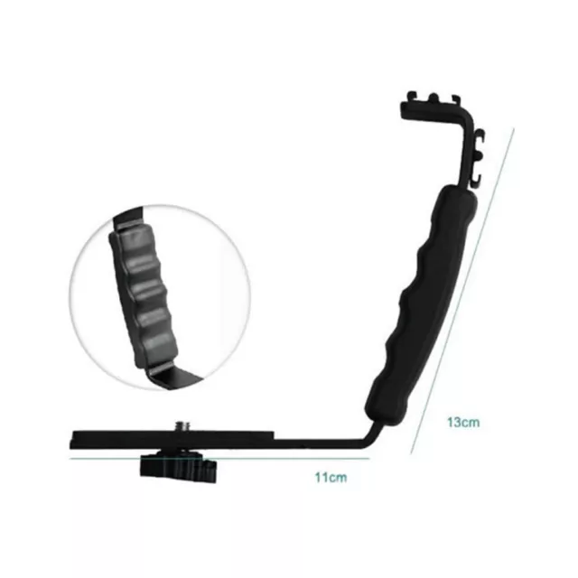 2 Hot Shoe Mount L-bracket Holder Rotatable For Video LED Light Camera FlasO'J0