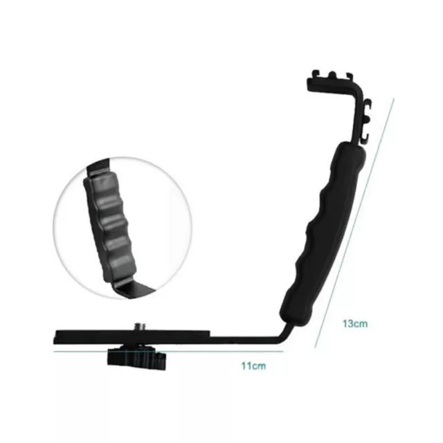 2 supporti staffa a L montaggio a scarpa calda girevole per videocamera luce LED FlasO;c;