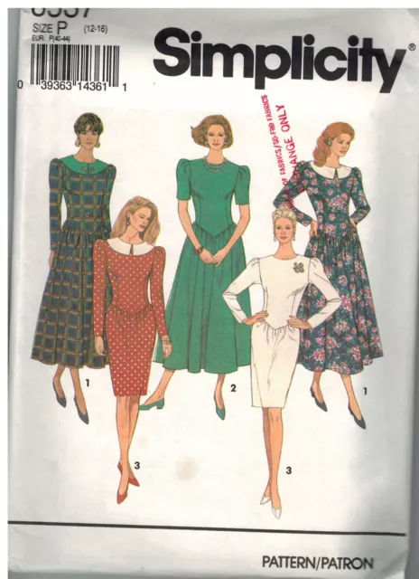 8537 Vintage Simplicity SEWING Pattern Misses Fitted Dress UNCUT OOP NEW FF