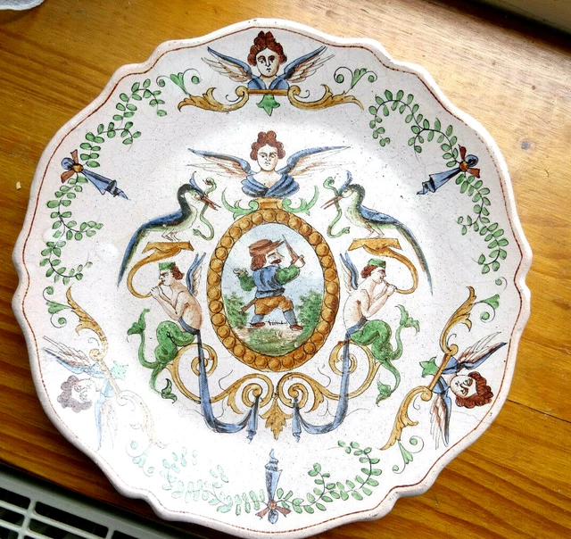 assiette GLOBO CRUCIFERO ?? italia minghetti, cantagalli? nove  faenza?italie