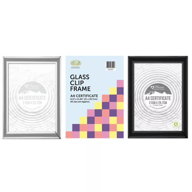 [10 Or 20] A4 Black/Silver Picture Photo Frames/ Clip Frameless Certificate Home