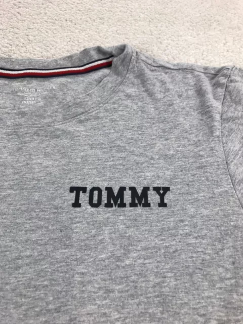 Camiseta Tommy Hilfiger Niños Gris Talla 152 Edad 12 Diseño Logotipo Mangas Cortas Algodón 3