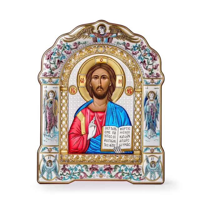 Jesus Christ Orthodox Handmade Silver Icon 20x27cm; 8,1x10,4"