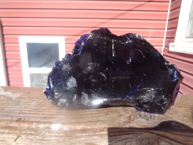 Glass Rock Slag Pretty Clear Cobalt Blue 4.2 lbs Z75 Rocks Landscaping Aquariu