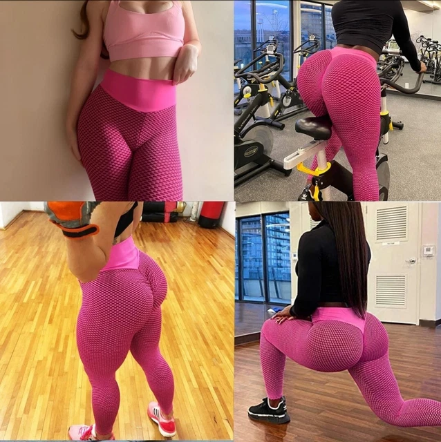 LEGGING MOULANT ROSE Taille Haute Rehausseur Fesse Pantalon Femme Sexy Sport EUR 21 50 PicClick FR