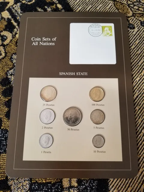 Coins of All Nations - Coins & Stamp Set - Spain 1982-1985