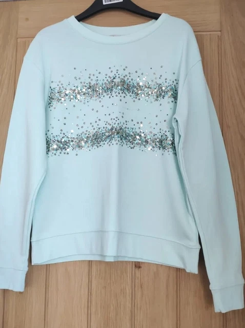 Felpa con paillettes verde nuova di zecca taglia M Next