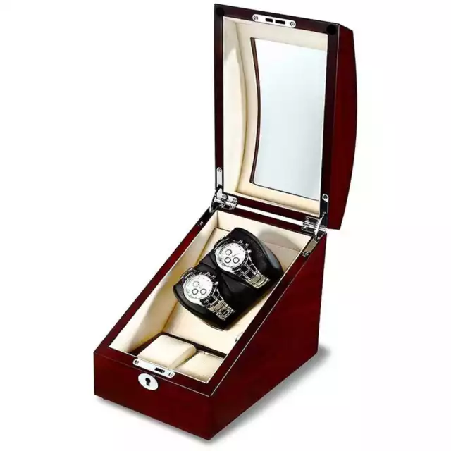 Avoca Watch Winder Box for 2 + 2 Watches in Mahogany