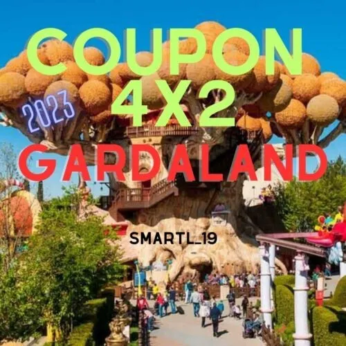 Buono Sconto coupon 4x2 per 4 biglietti per Gardaland valido tutto il 2023
