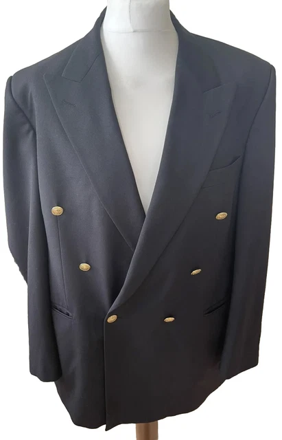 Giacca blazer blu navy vintage St Michael taglia 44' misto lana tema nautico anni '80