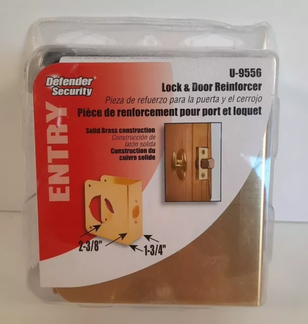 Defender Security Lock & Door Reinforcer  Solid Brass U-9556