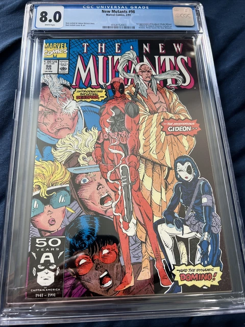 New Mutants #98 CGC VF 8.0 White Pages 1st Appearance Deadpool! Marvel 1991