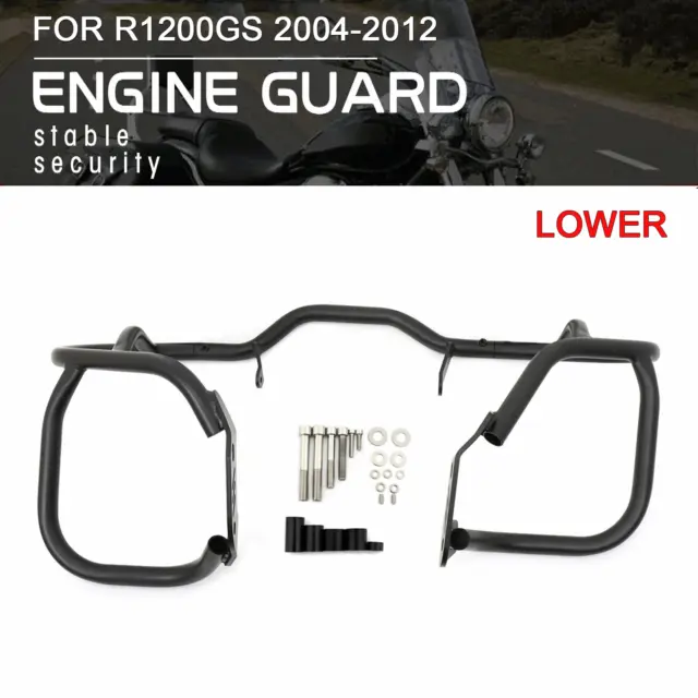 Lower Engine Guards Bumper Crash Bars Protector For BMW R1200GS 2004-2012 Black