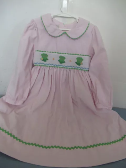 P29 Girls Size 6x Marmellata Hand Smocked Long Sleeve Multicolored Dress