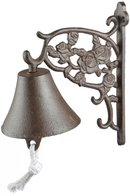 Esschert Design Türglocke Rosen Gusseiserne Glocke Wandglocke Gußeisen