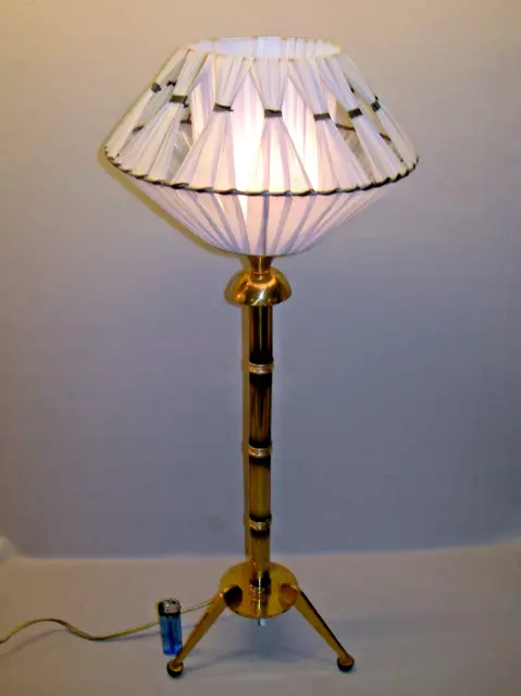 Art Déco - grosse 'Bambus' Lampe aus Messing und zweifarbigem Vinyl um 1940