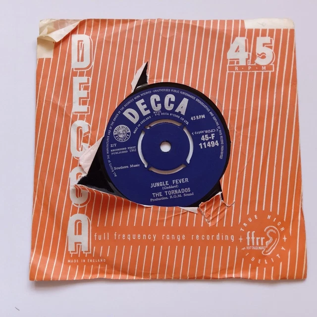 TELSTAR / Jungle Fever The Tornados 45 Single Excellent Vinyl EUR 3,50