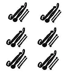 Black Rat Tail Shutter Dogs in Wrought Iron - 6 Pair