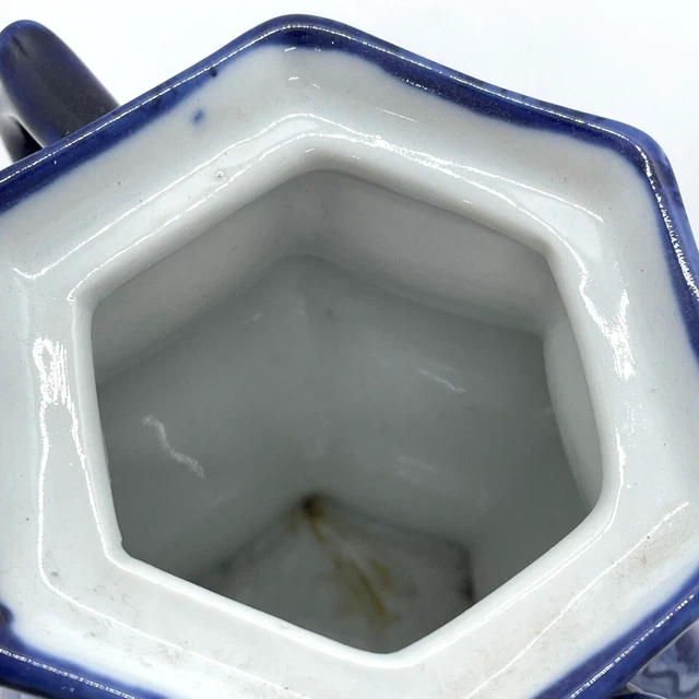 Orientalische zweigriffige dunkelblaue Keramik Ingwer Glas Urne Vase Topf Ornament Dekor 11