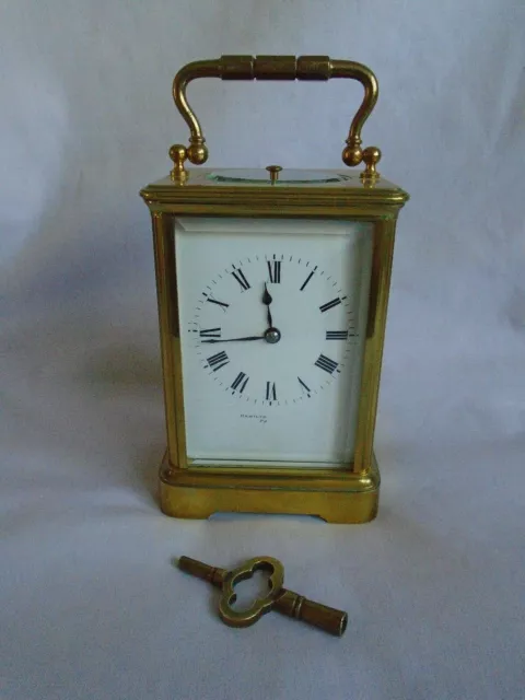 Antique 1880 Stunning Margaine  Repeater Carriage Clock + Key In Gwo