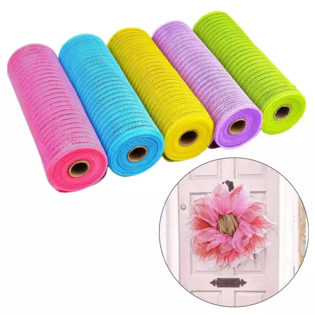 5 rouleaux de décoration de Pâques Poly Mesh Rolls Rubans de Pâques