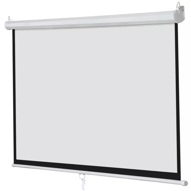 Manual Pull Down 100 Inch 16:9 Projector Projection Screen Home Theater Movie