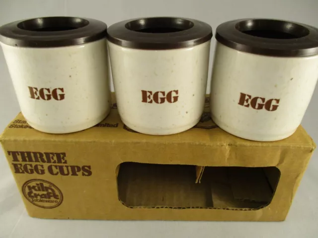 Kiln Craft Stoneware Pottery Egg Cups - Staffordshire Potteries Ltd - England