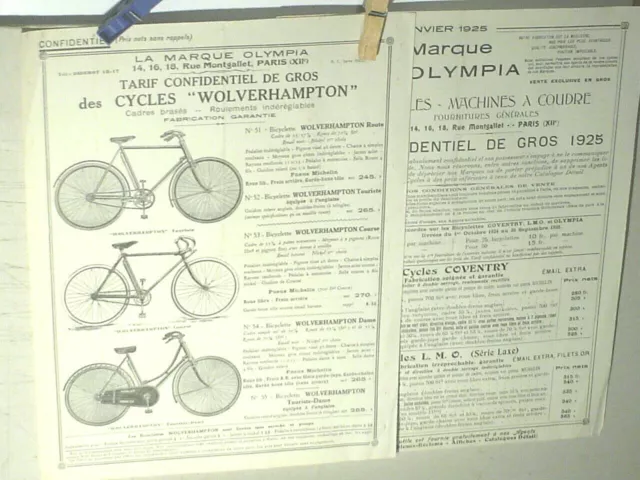 Rare Prospectus  Cycles Olympia ( Velos Wolverhampton )  : 1925