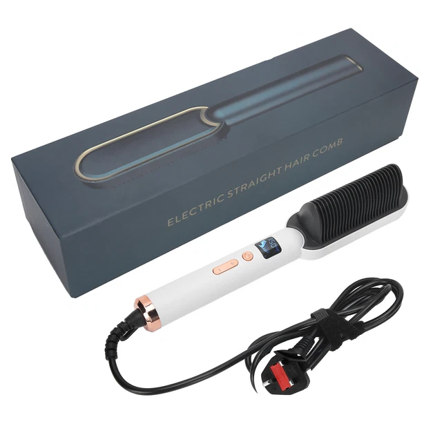 (Prise UK 220V) Spazzola raddrizzatore capelli 3 marce pettine ioni negativi arricciacapelli SG5