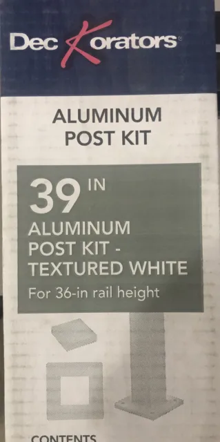 Poste de cubierta de aluminio blanco texturizado de 3 pulgadas x 3 pulgadas x 3-1/4 pies M# 354281