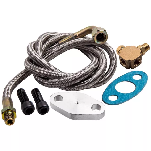 4 An Hose End Fitting Universal 41 '' Turbo Oil Feed + 50'' Oil Return Line Kit