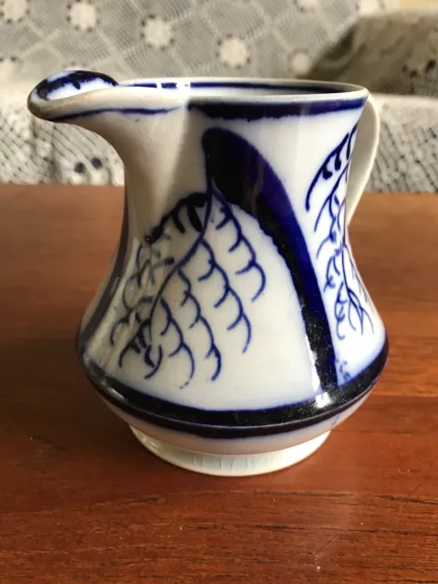 Vintage Blue and White Asian Style Jug No Makers Mark 2