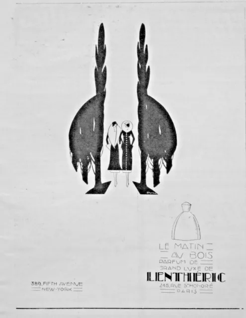 Publicité De Presse 1925 Lenthéric Parfum De Luxe Le Matin Au Bois - Advertising